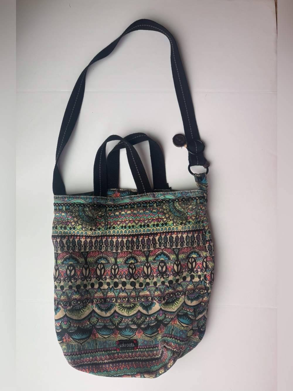 Sakroots Colorful Boho Printed Convertible Tote Crossbody Bag